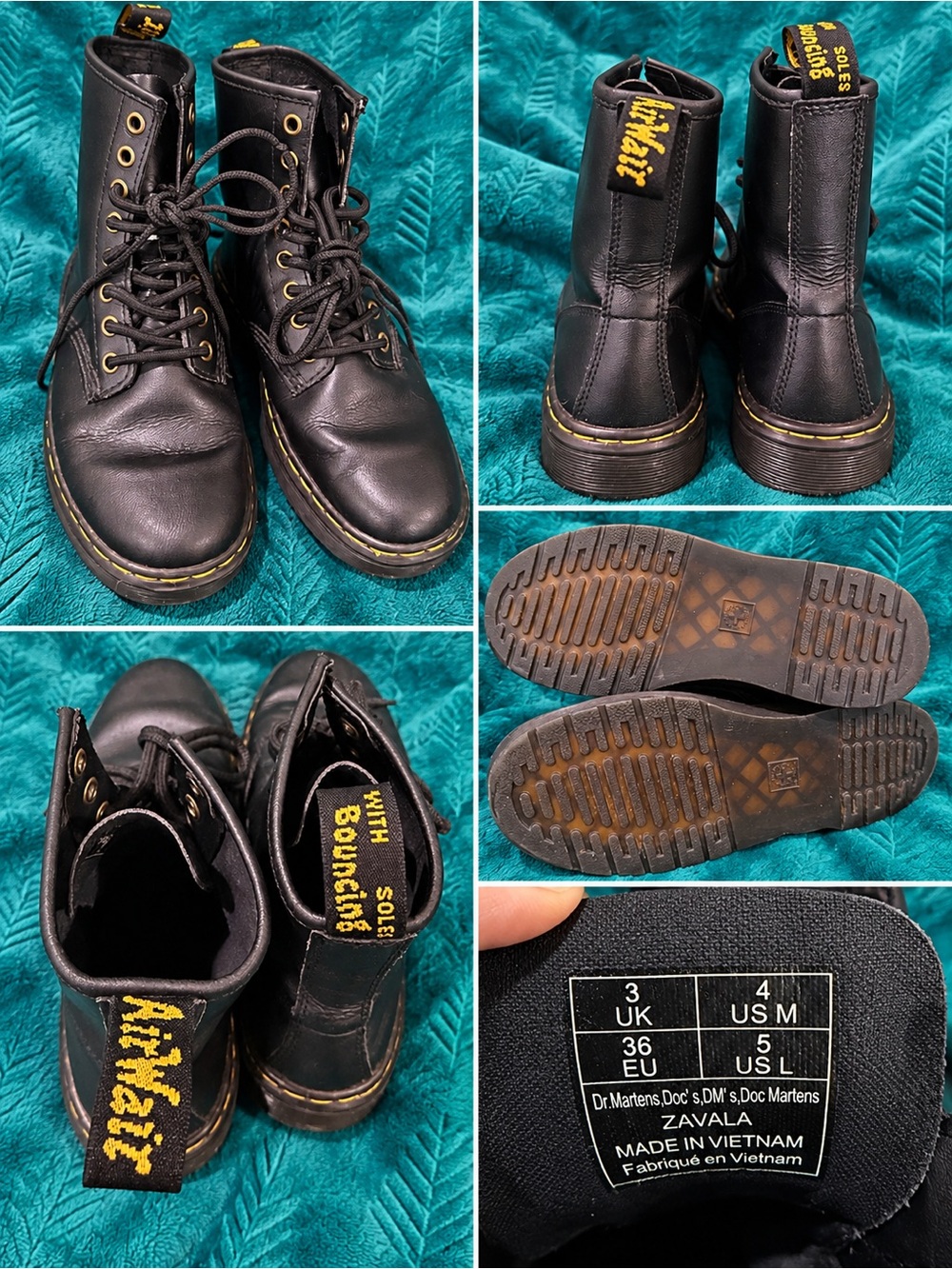 Dr. Martens Zavala Black Leather Boots